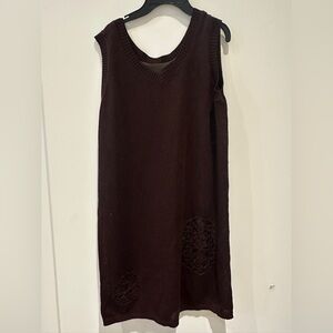 NWOT- Selfwho Elegant Meconopsis Linen Dress - Brown color